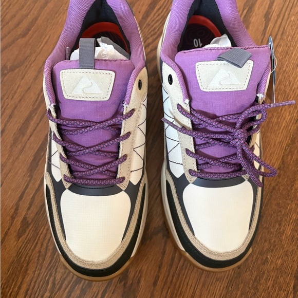 Ozark Trail Women’s Hiking Trail Sneakers NWT Size 10 Beige & Purple Lace Up New - Picture 2 of 9